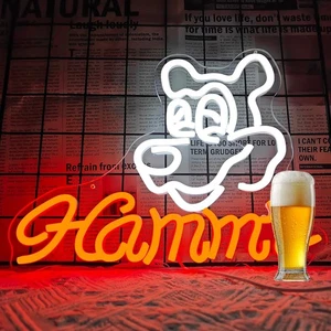 Hamms Beer Bear Neon Sign for Wall Decor Dimmable Hamm's Light white - Picture 1 of 7