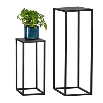 bremermann Blumenhocker 2er-Set, Metall-Blumenständer, Blumensäule schwarz - Bild 1 von 4