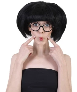 Fashion Edna, Bob with Bangs & Glasses, Halloween Wig, Breathable Capless Cap - Picture 1 of 10