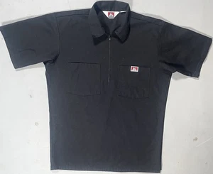 Ben Davis Distressed Half Zip Short Sleeve Work Shirt Mens Size M USA - Picture 1 of 8