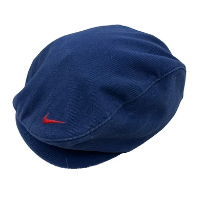 Vintage Nike Newsboy Hat Cap Cabby Flat Blue Red Swoosh Y2K Paperboy Size Small - Image 1 of 4