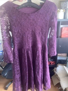 purple laced children’s dress size 10-11 - Picture 1 of 2