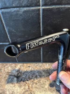 Vintage Cinelli 1R 1” quill Type 125mm Stem F.Moser Pantograph Anodised black - Image 1 of 4