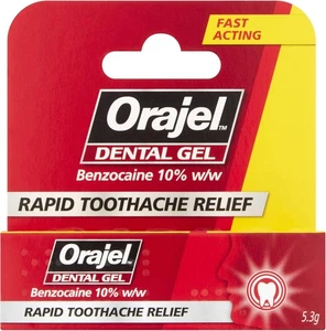 Orajel Dental Gel for Rapid Toothpain Relief - Benzocaine 10% w/w,... - Picture 1 of 8