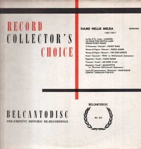 BC233 Nellie Melba Record Collector's Choice, Dame Nellie Melba LP vinyl USA - Picture 1 of 4