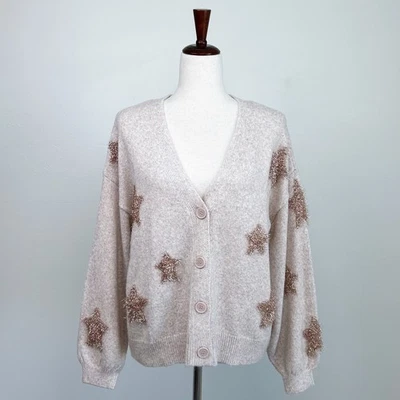 Cárdigan Maurices Gold Tinsel Star tejido cuello en V  Foto 1 de 4