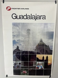 Original vintage travel Airline poster Frontier Airlines Guadalajara - Picture 1 of 6