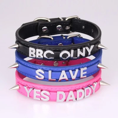 Collana fai da te con borchie a punta girocollo personalizzata BDSM regalo collare D4 - Immagine 1 di 4