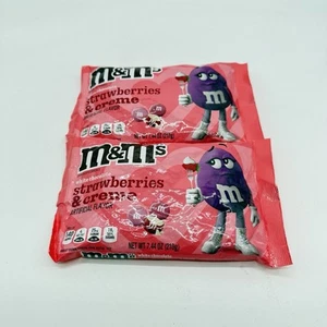 M&M's Strawberries & Creme White Chocolate Candies 7.44oz BB 8/25 2pk - Picture 1 of 3