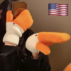 Winddichte Cartoon Gans Handschuhe Polyester Anti-Kälte Fäustlinge Winter Strickhandschuhe - Bild 1 von 13