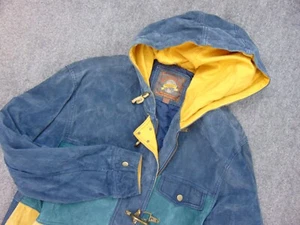 Wilsons Leather Duffel Coat Mens Med ColorBlock - Picture 1 of 10