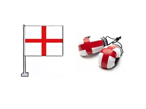 ENGLAND CAR FLAG & MINI BOXING GLOVES EURO/WORLD CUP Cover