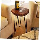 Unique Shape Natural Wood Stump Rustic Surface End Table Round Side Table