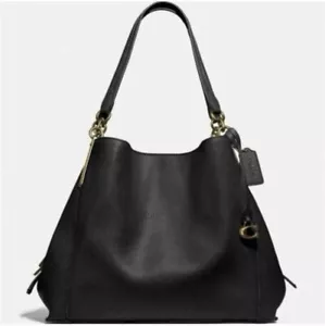 Coach Dalton 31 Pebble Leather Shoulder Bag - Black (73545 GDBLK) Brand New - Picture 1 of 7
