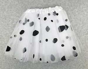 Tulle Skirt Girls Small White Black Polka Dot Princess Tutu Mesh Skirt Dress Up - Picture 1 of 4