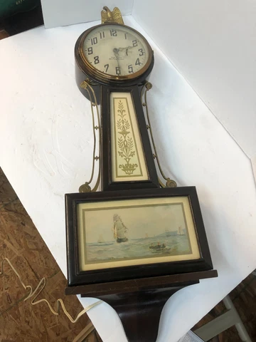 VINTAGE New Haven Westinghouse Plymouth Strike Banjo Clock Cover