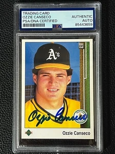 Ozzie Canseco Oakland A's 1989 cubierta superior #756 autógrafo firmado PSA ADN *59 - Imagen 1 de 2