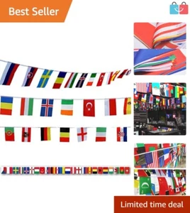 Vibrant 164 Feet International Flag Banner for Dining, Sports & Festivals - Picture 1 of 8