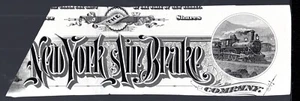 ABNC 'New York Air Brake' Vignette Proof on India Intaglio 1800s - Picture 1 of 2