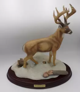 GRANDE STATUETTA DANBURY IN PERFETTE CONDIZIONI CERVO BUCK IL JORDAN BUCK DI RON VAN GLIDER NEVE - Foto 1 di 13