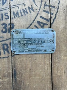 Vintage International Harvester UD16 Power Unit Machinery Plate Tag Chicago, Il - Picture 1 of 6