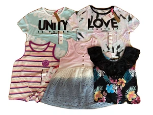 NEW GIRL clothes 7-8 & 8 5x JUSTICE  t-shirt * tank top * babydoll top - Picture 1 of 8