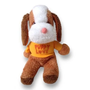 Vintage Mary Meyer Brown White Dog Plush Puppy Love Stuffed Animal - Picture 1 of 8