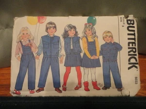 Butterick Pattern 6033 Childs Size 3 1980s Jacket Vest Skirt Pants cut Vintage - Picture 1 of 5