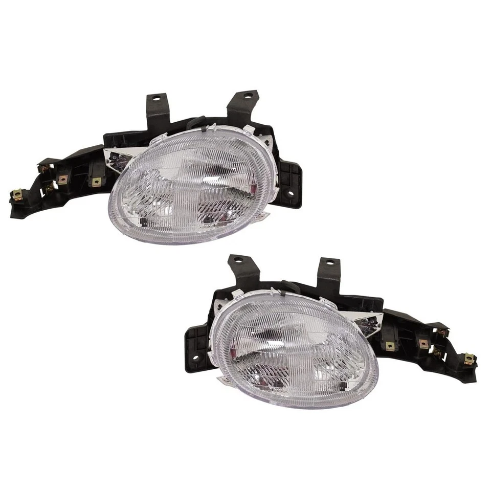 Headlight Set For 95-99 Dodge Neon Plymouth Neon Left & Right Side w/ bulb - Image 1 of 4