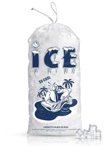 50 Stück Eisbeutel 10 Pfund strapazierfähige Eisbeutel mit Kordelzug (2 Mil Dicke) - Bild 1 von 7