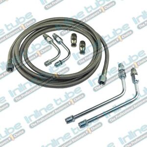 Stainless Braided Transmission Cooler Flex Hose Line Set Kit Th400 Th350 700R4