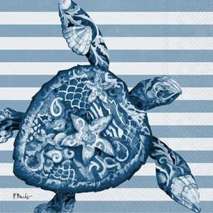 Decoupage Art Craft Cocktail Napkin 5" x 5"-Nassau Sea Turtle, Beach, Coastal - Picture 1 of 1