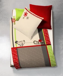 Fleuresse Mako-Satin Bettwäsche 135x200 Mops Hund Schlitten 22923-4 - Bild 1 von 1