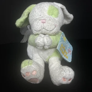 2001 Kids II Bright Inspirations Prayer Friends White Green Pink Puppy Dog Plush - Picture 1 of 12