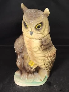 Hand Painted Ceramic Bisque Small Barn Owl Planter Brown 9.5” Bird Woodland - Picture 1 of 6
