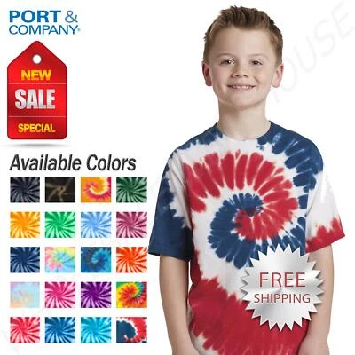 Port & Company Youth Short Sleeve 100% Cotton Tie-Dye T-Shirt PC147Y - Image 1 of 3