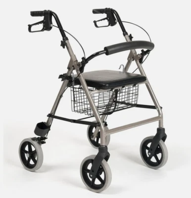 VERMEIREN Rollator Alu Leicht Gehhilfe Eco Light II faltbar Korb Sitz Rückenbügel Stockh.