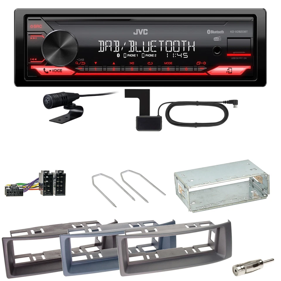 JVC KD-X282DBT Bluetooth DAB USB Einbauset für Renault Megane Scenic 1 - Bild 1 von 1