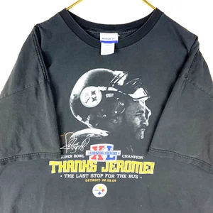 Y2K Pittsburgh Steelers Reebok T-shirt 2XL Jerome Bettis Last Stop Nfl SuperBowl - Picture 1 of 7