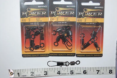 3 packs quality spro power swivels interlock snap size 4/0 32kgs (70lb) 4581-400 - Image 1 of 4