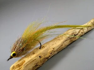 Streamer de pesca con mosca Flatwing Foxy Flash - 1/0 - oliva - lubina boca grande - Imagen 1 de 2