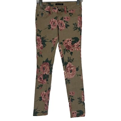 Женские джинсы Love Culture размер 1 узкие с заниженной талией из денима с цветочным рисунком эластичные повседневные - Изображение 1 из 4