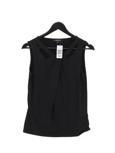 Nine West Women's Top S Black Polyester with Elastane Sleeveless V-Neck Basic - Picture 1 of 5