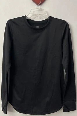 ¡Camisa polar de manga larga negra mediana Climate Right Cuddl Duds para mujer! A6723 Foto 1 de 4