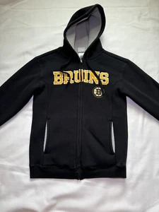 Bruins NHL Fleece Zip Up Hoodie Black Mens Small - Picture 1 of 12