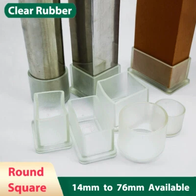 Tapas de extremo de tubo de goma PVC transparente Tapa de pierna de silla Tubo Manguera Protector Almohadilla Pies Cubierta Foto 1 de 4