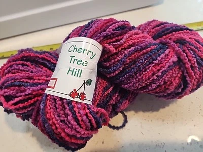 Cherry Tree Hill Yarn Winterberry Merino Boucle Pink Slate Blue Purple  8 Oz - Image 1 of 4