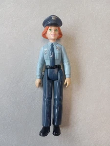 POLICE WOMAN PLAYSKOOL LADY WOMAN MOM COP RED HEAD 5” - Picture 1 of 2