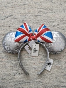 Disney Parks Epcot Spaceship Earth United Kingdom UK Minnie Mouse Ears Headband - Picture 1 of 7