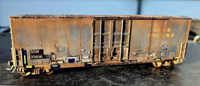 Patched Weathered and Detailed Roundhouse SSW GOLDEN WEST 50' Boxcar HO - Image 1 of 4